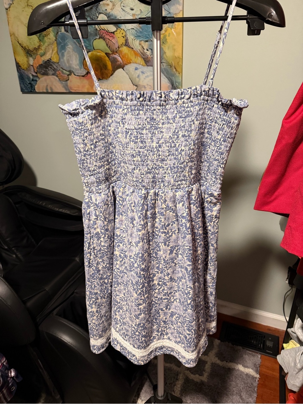 Americans eagle womens Blue Floral Smocked Sundress